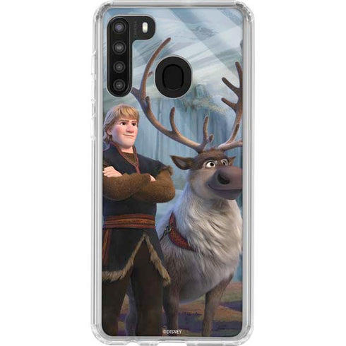 Disney Frozen II Kristoff and Sven Galaxy A21 Clear Case