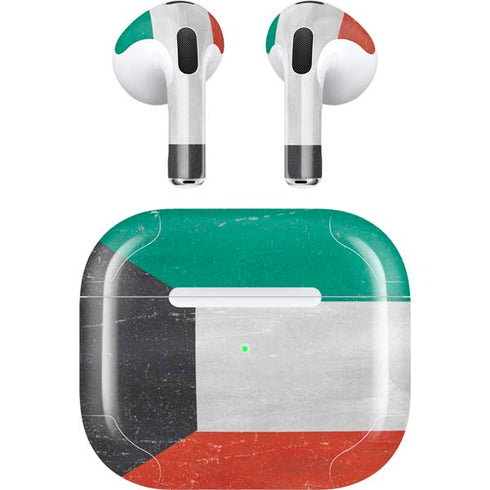 Kuwait Flag Distressed Apple AirPods (3rd Gen 2021) Skin