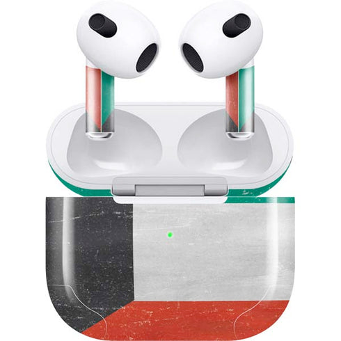 Kuwait Flag Distressed Apple AirPods (3rd Gen 2021) Skin