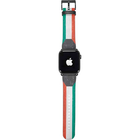Kuwait Flag Distressed Apple Watch Band 38-40mm