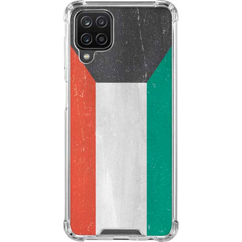 Kuwait Flag Distressed Galaxy A12 Clear Case
