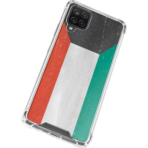 Kuwait Flag Distressed Galaxy A12 Clear Case
