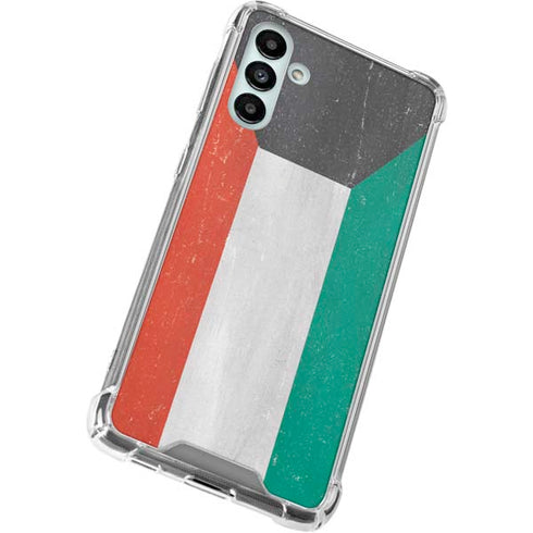 Kuwait Flag Distressed Galaxy A13 5G Clear Case