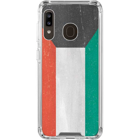 Kuwait Flag Distressed Galaxy A30 Clear Case