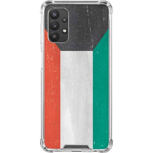 Kuwait Flag Distressed Galaxy A32 5G Clear Case