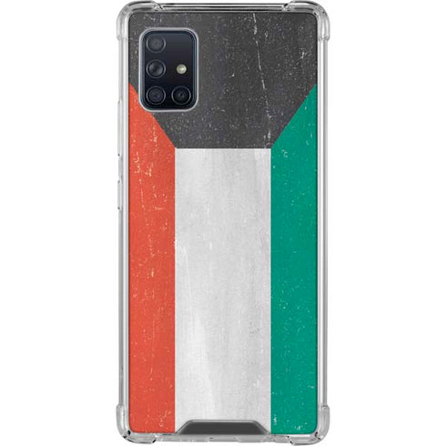 Kuwait Flag Distressed Galaxy A51 5G Clear Case
