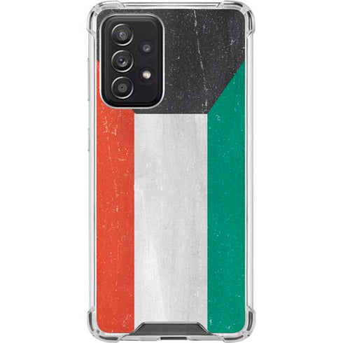 Kuwait Flag Distressed Galaxy A52 5G Clear Case