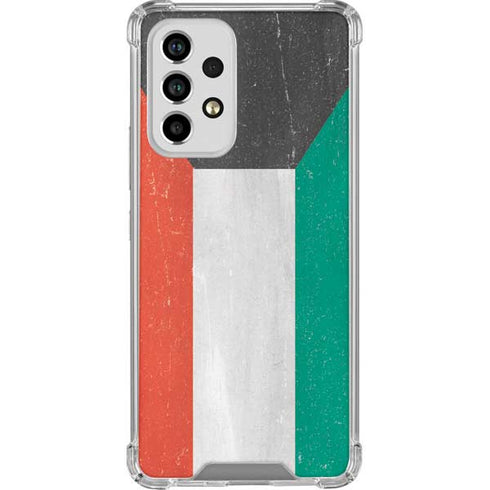 Kuwait Flag Distressed Galaxy A53 5G Clear Case