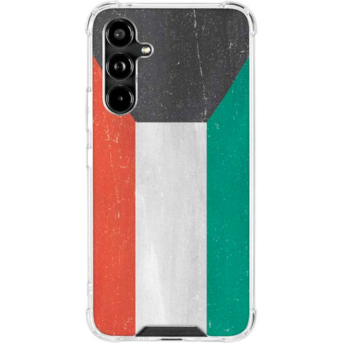 Kuwait Flag Distressed Galaxy A54 5G Clear Case