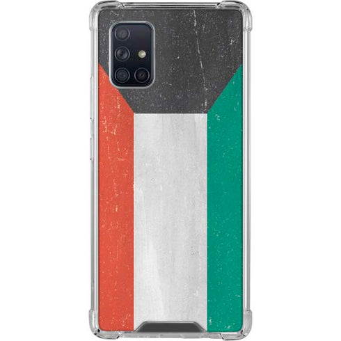 Kuwait Flag Distressed Galaxy A71 5G Clear Case