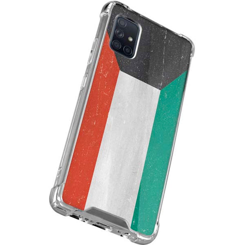 Kuwait Flag Distressed Galaxy A71 5G Clear Case