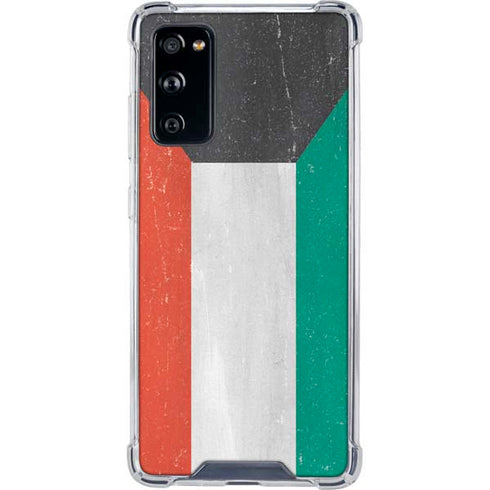 Kuwait Flag Distressed Galaxy S20 FE Clear Case