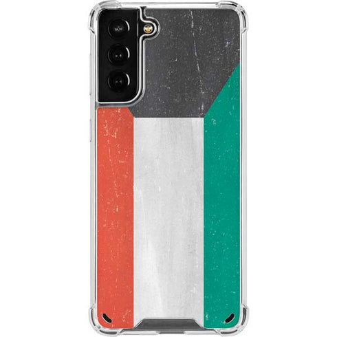 Kuwait Flag Distressed Galaxy S21 Plus 5G Clear Case