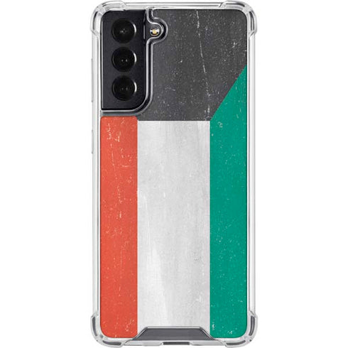Kuwait Flag Distressed Galaxy S22 Clear Case