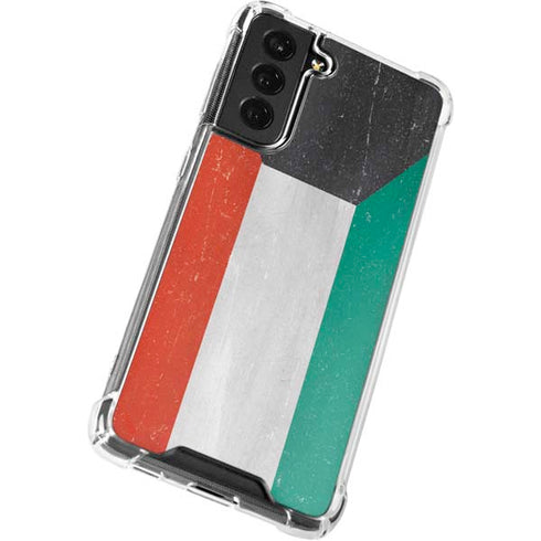 Kuwait Flag Distressed Galaxy S22 Plus Clear Case