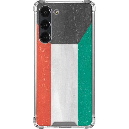 Kuwait Flag Distressed Galaxy S23 Plus Clear Case