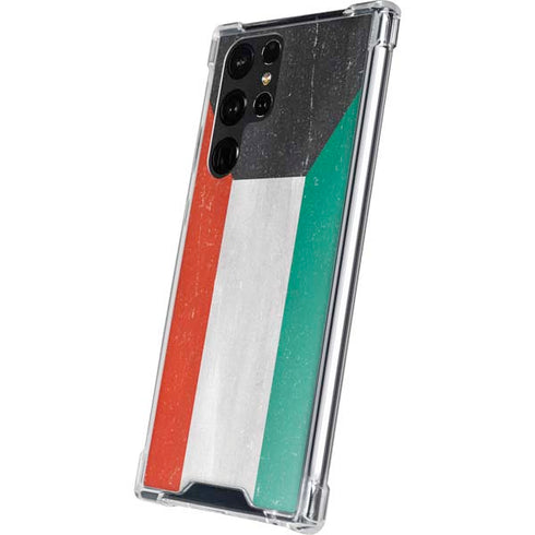 Kuwait Flag Distressed Galaxy S23 Ultra Clear Case