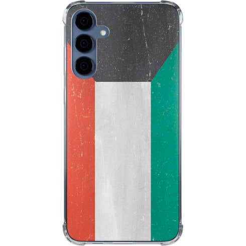 Kuwait Flag Distressed Galaxy S24 Clear Case