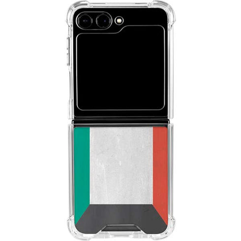Kuwait Flag Distressed Galaxy Z Flip5 5G Clear Case