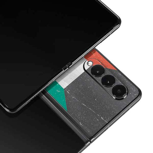 Kuwait Flag Distressed Galaxy Z Fold3 5G Skin