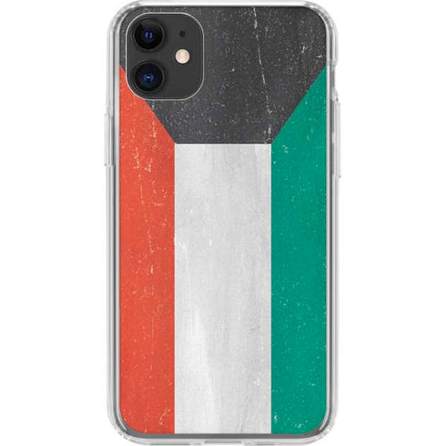 Kuwait Flag Distressed iPhone 11 Clear Case