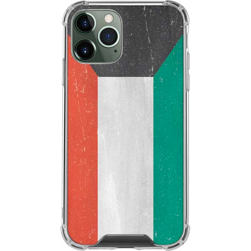 Kuwait Flag Distressed iPhone 11 Pro Max Clear Case