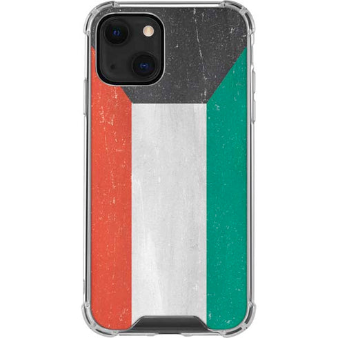 Kuwait Flag Distressed iPhone 14 Clear Case