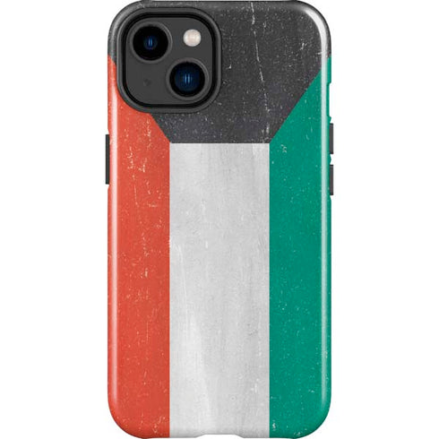 Kuwait Flag Distressed iPhone 14 Plus Impact Case