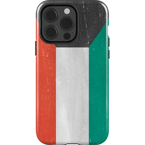 Kuwait Flag Distressed iPhone 14 Pro Impact Case