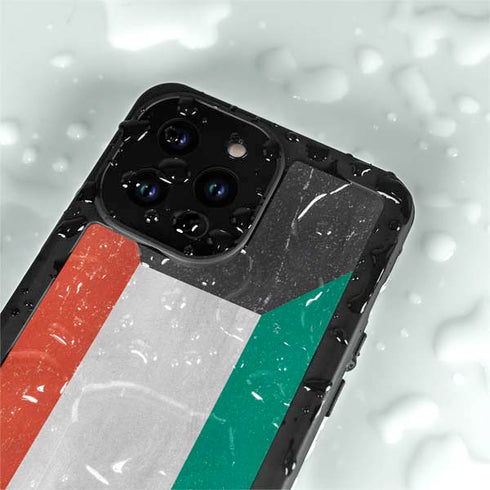 Kuwait Flag Distressed iPhone 14 Pro Waterproof Case
