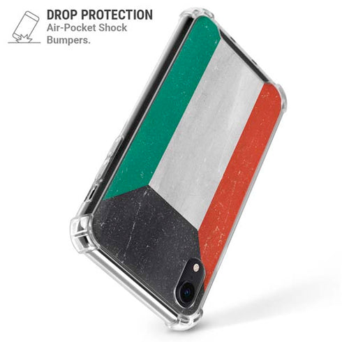 Kuwait Flag Distressed iPhone XR Clear Case