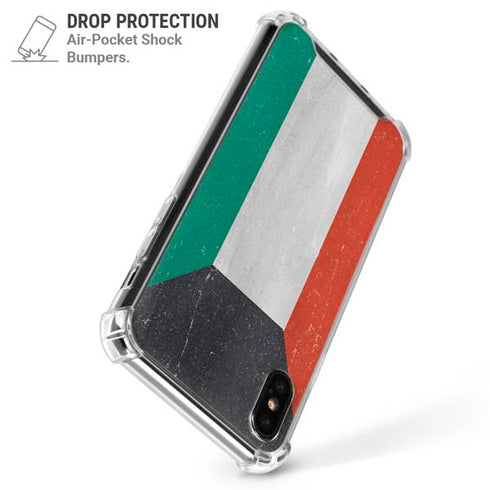 Kuwait Flag Distressed iPhone XS Max Clear Case