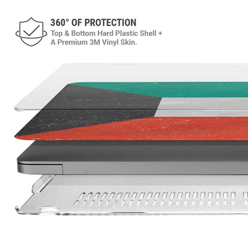 Kuwait Flag Distressed MacBook Pro 16in (2021-25) Case plus Skin