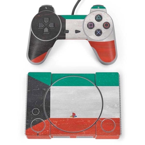 Kuwait Flag Distressed PlayStation Classic Bundle Skin