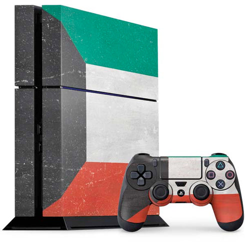 Kuwait Flag Distressed PS4 Console and Controller Bundle Skin