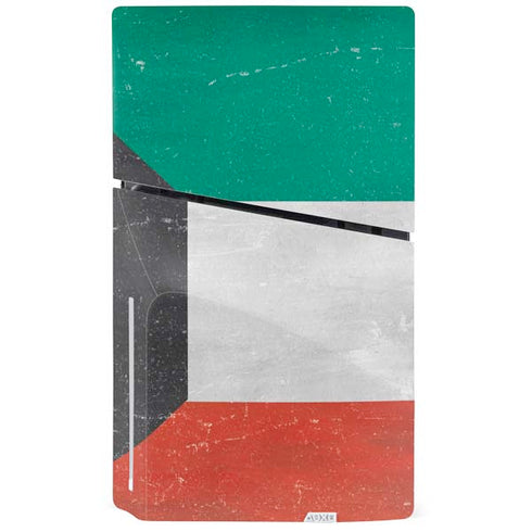 Kuwait Flag Distressed PS5 Slim Disk Console Skin