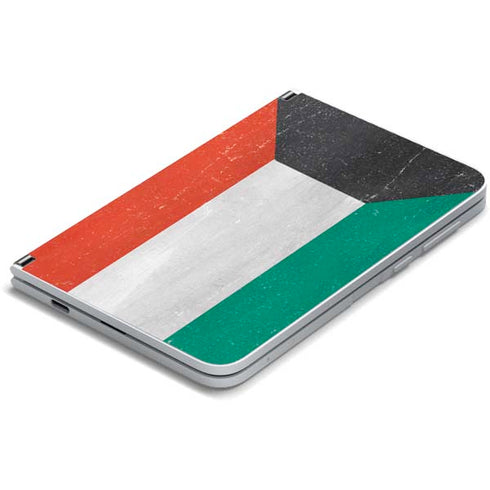 Kuwait Flag Distressed Surface Duo Skin