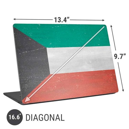 Kuwait Flag Distressed Universal Laptop 16.6in (13.4 x 9.7in) Skin