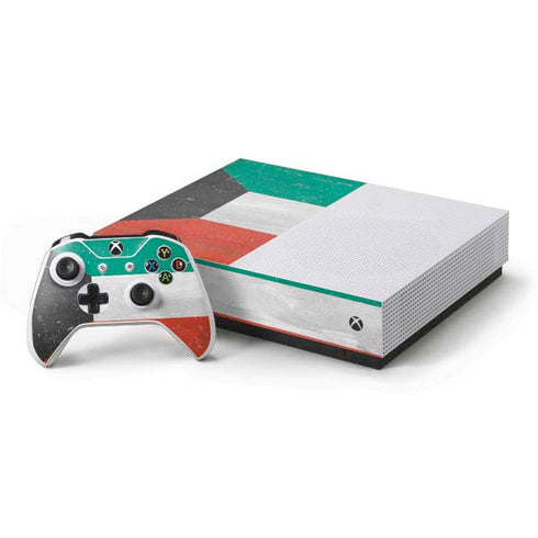 Kuwait Flag Distressed Xbox One S All-Digital Edition Bundle Skin
