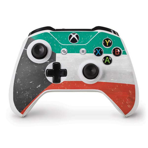 Kuwait Flag Distressed Xbox One S Controller Skin