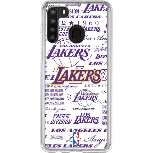 NBA LA Lakers Historic Blast Galaxy A21 Clear Case