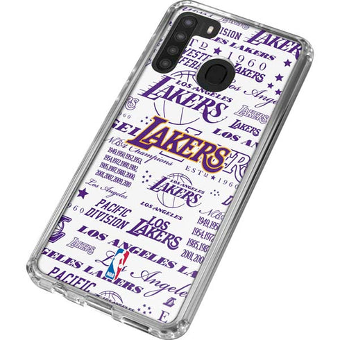 NBA LA Lakers Historic Blast Galaxy A21 Clear Case