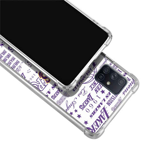 NBA LA Lakers Historic Blast Galaxy A71 5G Clear Case