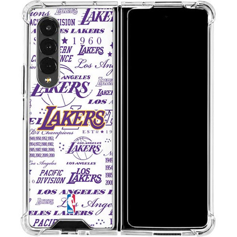 NBA LA Lakers Historic Blast Galaxy Z Fold4 5G Clear Case