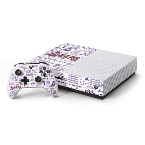 NBA LA Lakers Historic Blast Xbox One S Console and Controller Bundle Skin