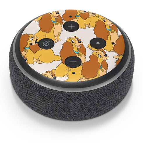 Disney Lady & The Tramp Lady Pattern Amazon Echo Dot Skin