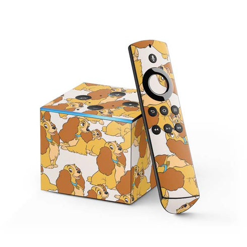 Disney Lady & The Tramp Lady Pattern Fire TV Cube Skin