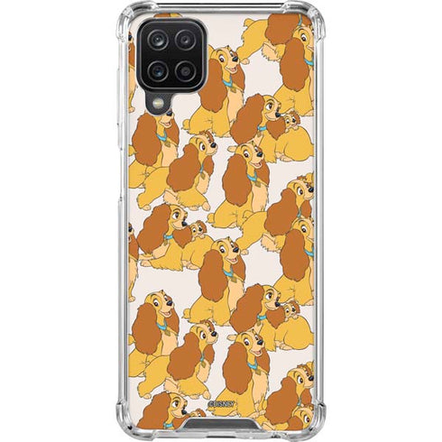 Disney Lady & The Tramp Lady Pattern Galaxy A12 Clear Case