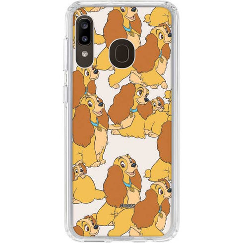 Disney Lady & The Tramp Lady Pattern Galaxy A20 Clear Case