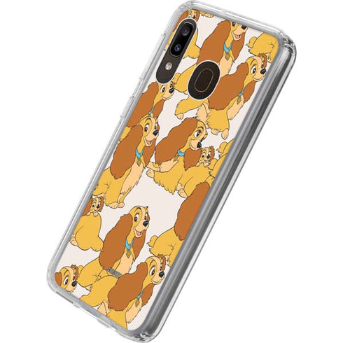 Disney Lady & The Tramp Lady Pattern Galaxy A20 Clear Case